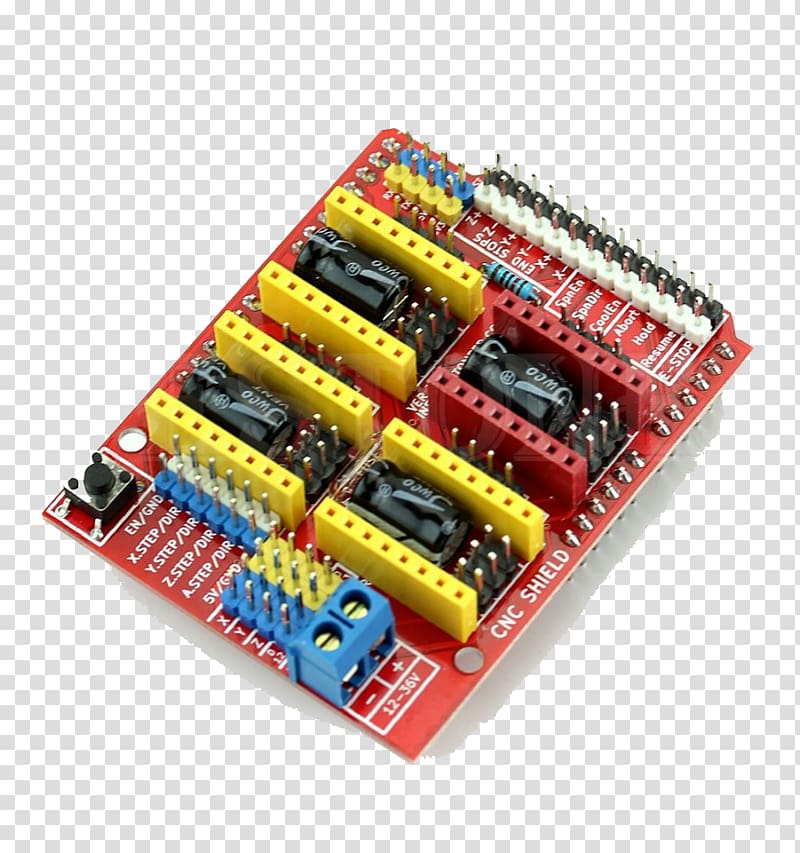 Computer numerical control 3D printing Arduino Stepper motor CNC router, arduino button pull up resistor transparent background PNG clipart