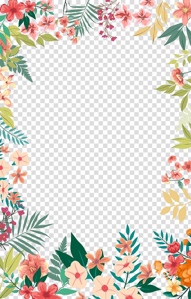 Flower, Small fresh flowers hand-painted border, red and multicolored flowers illustration transparent background PNG clipart