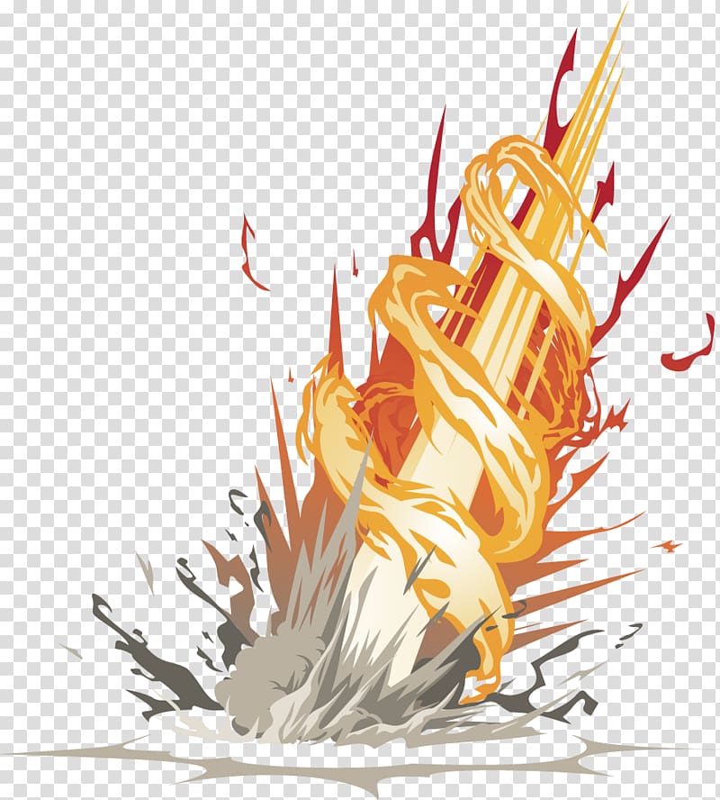 Explosion Flame, Cool cartoon cloud explosion transparent background PNG clipart