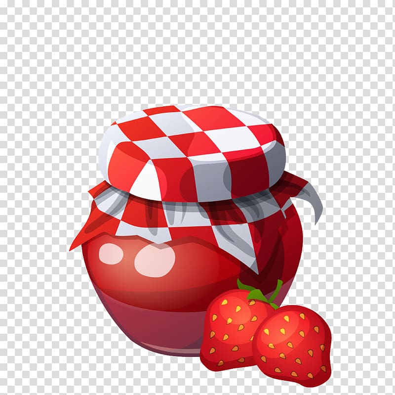 Breakfast Fruit preserves Cartoon Erdbeerkonfitxfcre, Strawberry jar transparent background PNG clipart