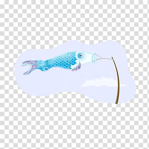 Koi Blue, Japanese fish kite blue transparent background PNG clipart