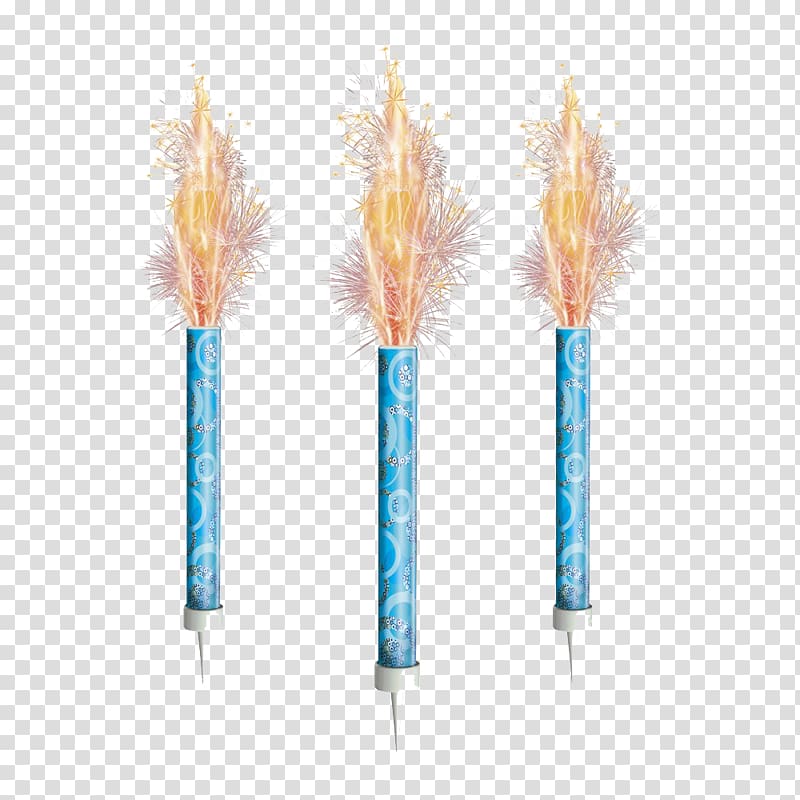 three blue fireworks illustration, Birthday cake Candle , Birthday Candles transparent background PNG clipart