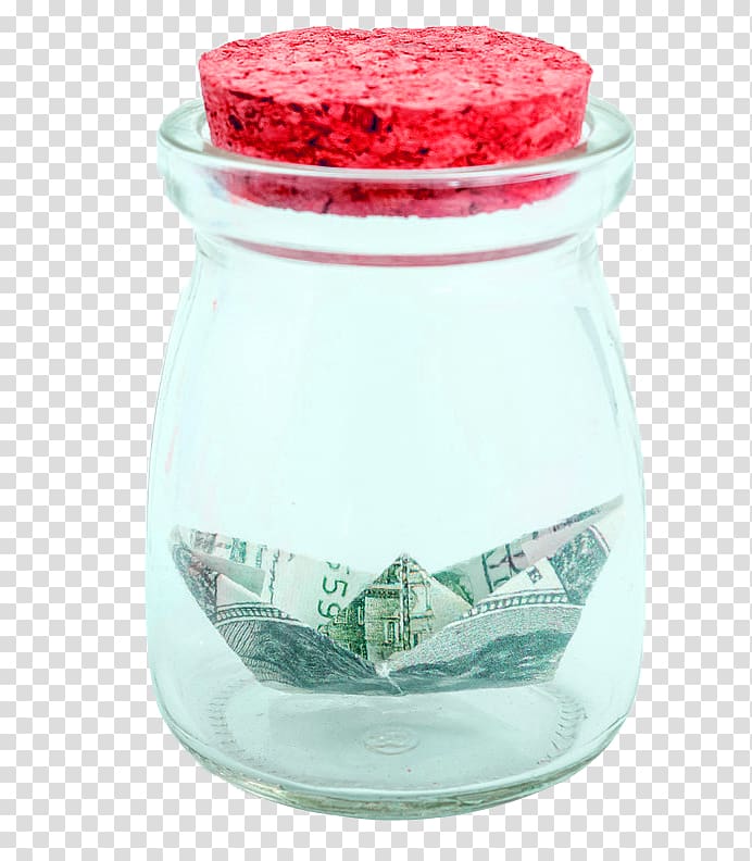 Paper Glass Mason jar, Currency bottles transparent background PNG clipart