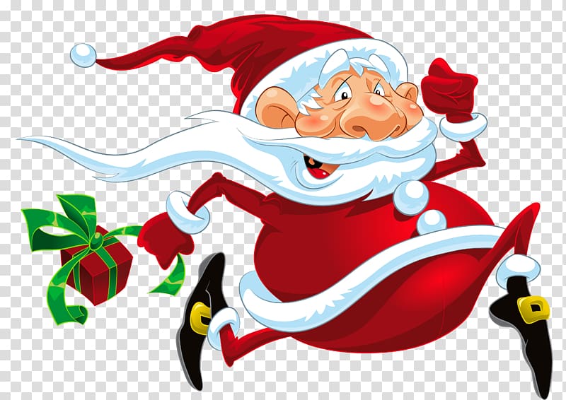 Santa Claus Running , Santa Claus transparent background PNG clipart