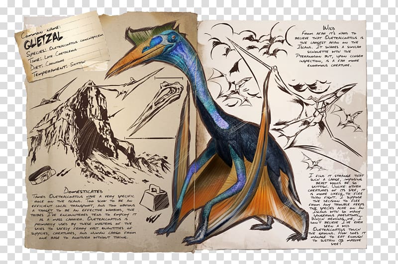 Quetzalcoatlus ARK: Survival Evolved Pteranodon Late Cretaceous Pterosaurs, dinosaur transparent background PNG clipart