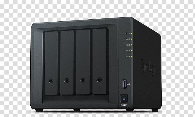 Synology DS118 1-Bay NAS Network Storage Systems Synology Inc. Computer Servers NAS server casing Synology DiskStation DS418Play, education office supplies transparent background PNG clipart