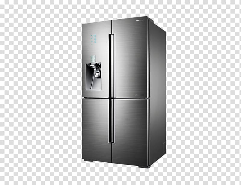 Refrigerator Stainless steel Home appliance, refrigerator transparent background PNG clipart