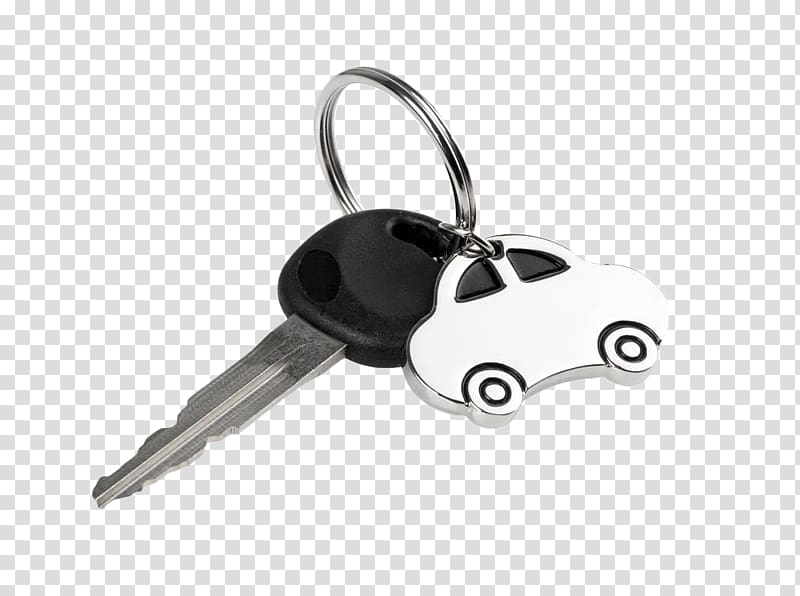 gray and black key with white car keychain , Car rental Keychain Transponder car key, Black car keys transparent background PNG clipart