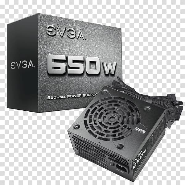 Power supply unit EVGA Corporation 80 Plus Power Converters ATX, 1 year warranty transparent background PNG clipart