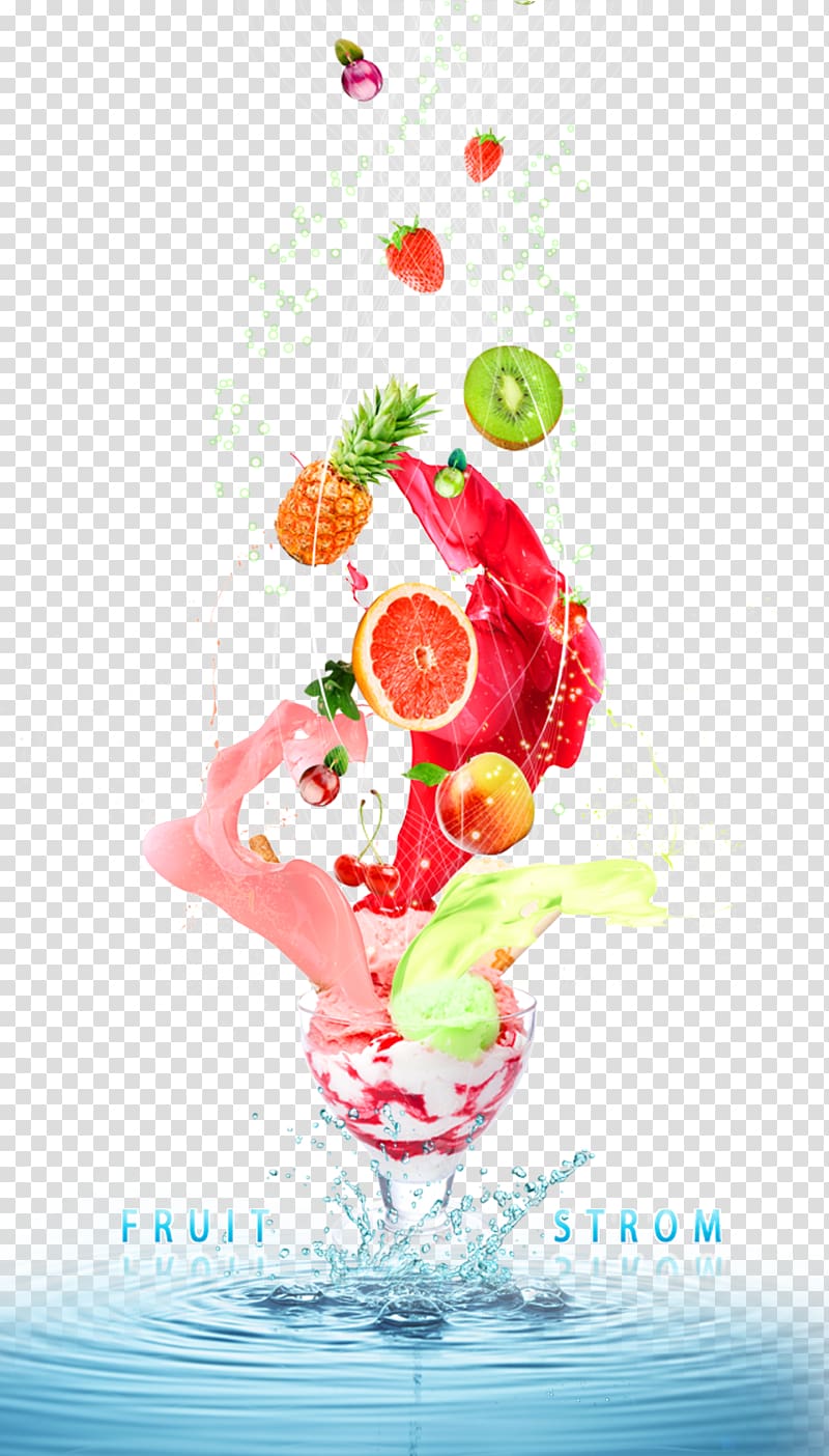 Ice cream Juice Fruit, Fruit ice cream transparent background PNG clipart