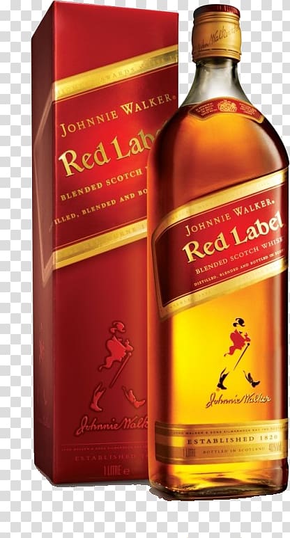 Blended whiskey Scotch whisky Blended malt whisky Single malt whisky, red label transparent background PNG clipart