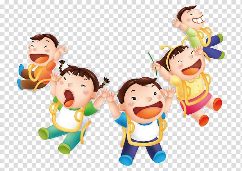 five toddlers illustration, Cartoon Child Boy Illustration, Kids cartoon elements transparent background PNG clipart