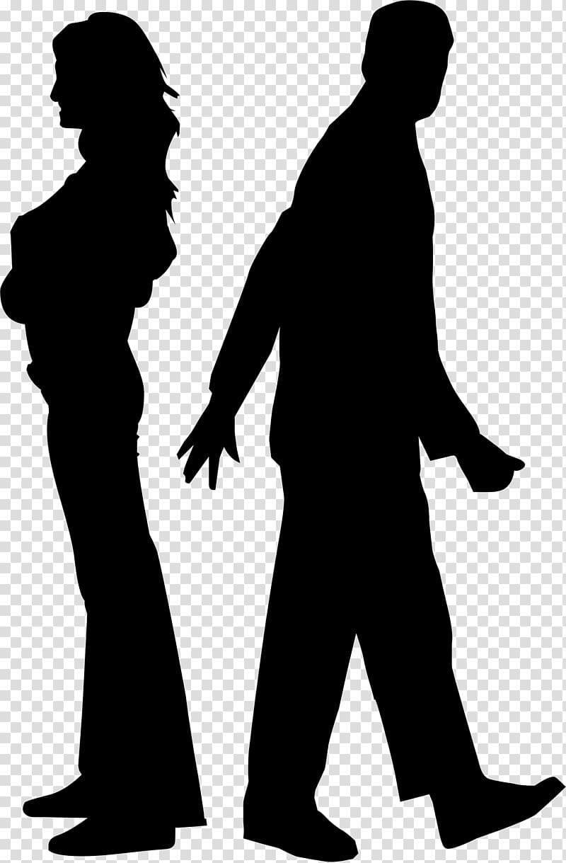 Silhouette couple Marriage, Fighting transparent background PNG clipart