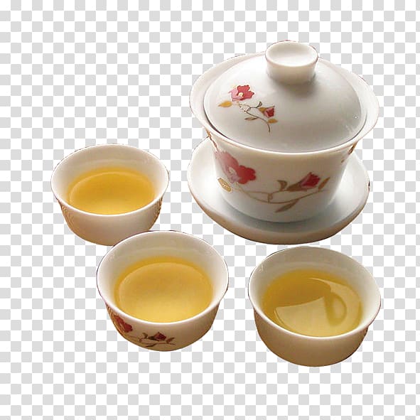 Flowering tea Oolong Chrysanthemum tea Teapot, Tea set transparent background PNG clipart