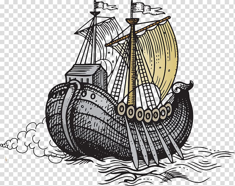 Caravel Drawing, pirateship transparent background PNG clipart