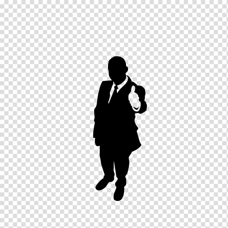 Silhouette , Business people silhouette in black and white transparent background PNG clipart
