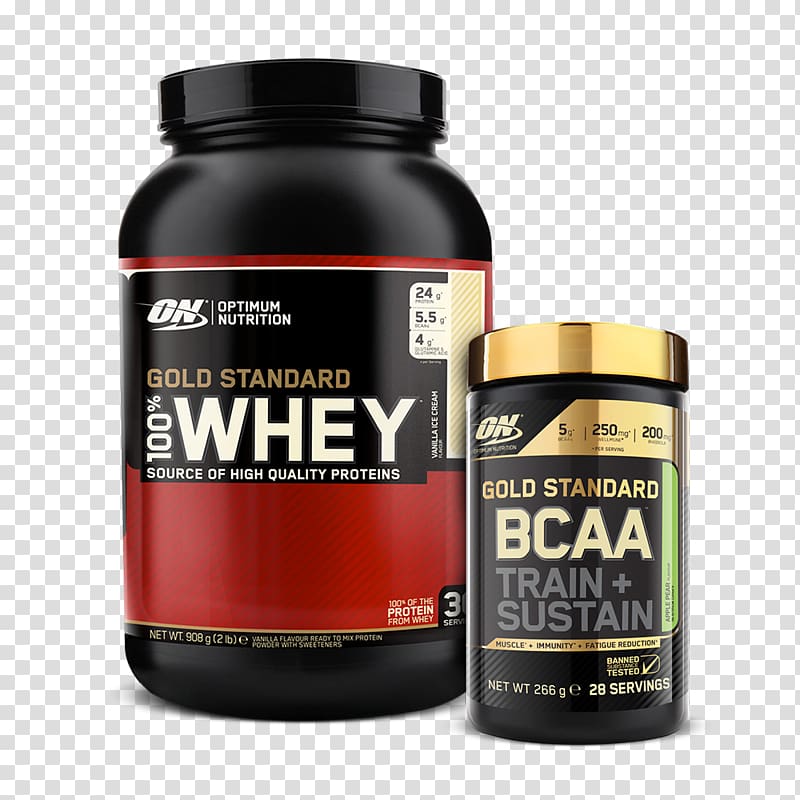 Dietary supplement Whey protein Optimum Nutrition Gold Standard BCAA Branched-chain amino acid Brand, women essential supplies transparent background PNG clipart