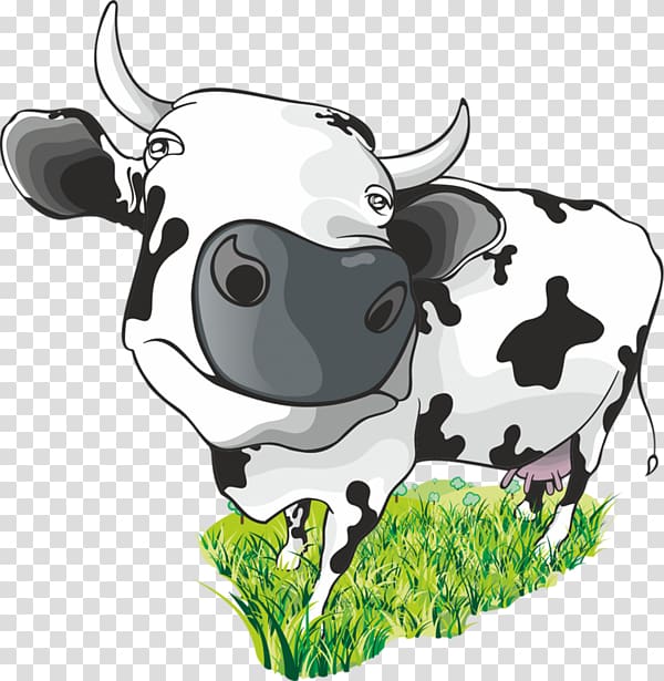 Cattle Milk cow Cartoon , Cartoon cow transparent background PNG clipart