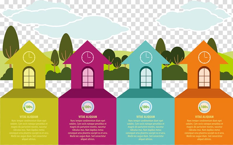 Euclidean Infographic, real estate PPT Classification and Labelling transparent background PNG clipart
