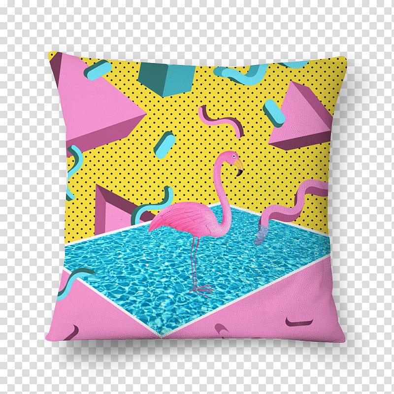 Cushion Throw Pillows Pink M Rectangle, Flamingo pool transparent background PNG clipart