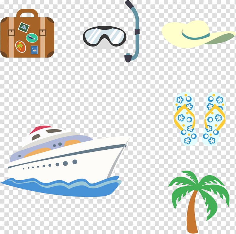 Travel Vacation Illustration, Cruise Island winter tourism transparent background PNG clipart