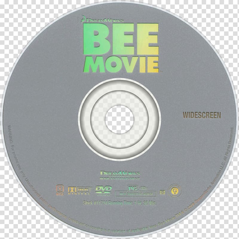 Compact disc Bee Movie Game DVD Film YouTube, dvd transparent background PNG clipart