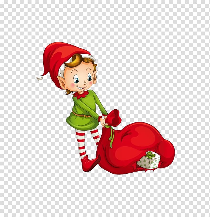 The Elf on the Shelf Santa Claus Candy cane Christmas elf , There are gifts children transparent background PNG clipart