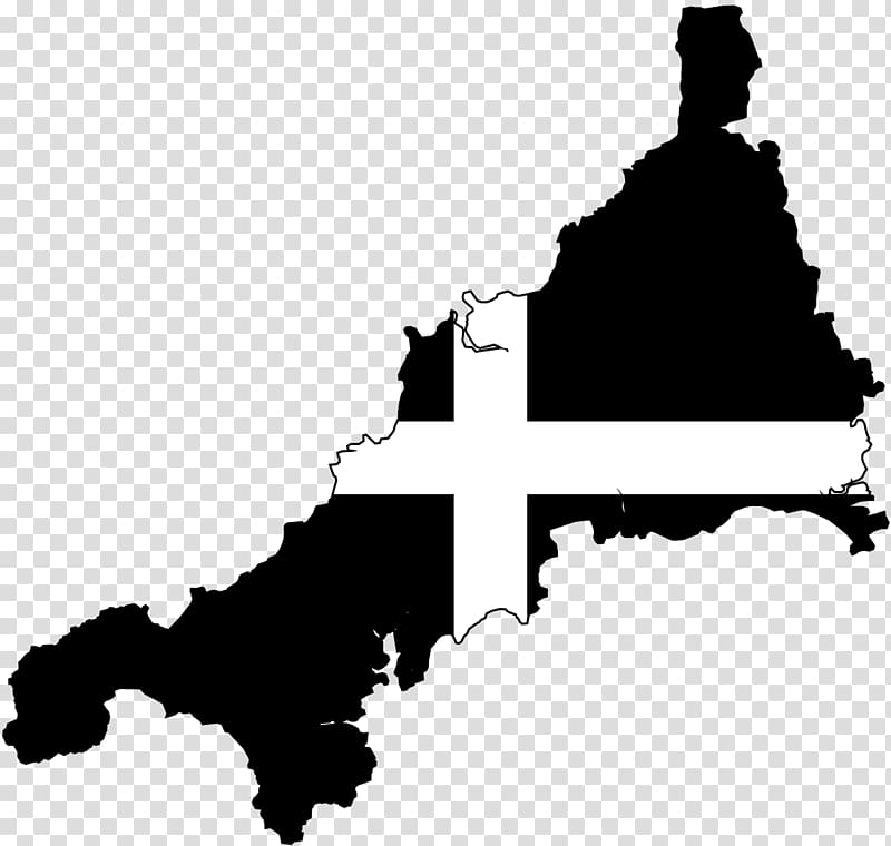 Cornwall Saint Piran's Flag Map Cornish people, map transparent background PNG clipart