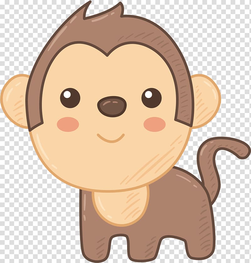 Ape Euclidean Drawing Monkey, hand-painted cute monkey transparent background PNG clipart