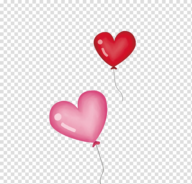 Heart Pink Toy balloon, Red pink balloons transparent background PNG clipart