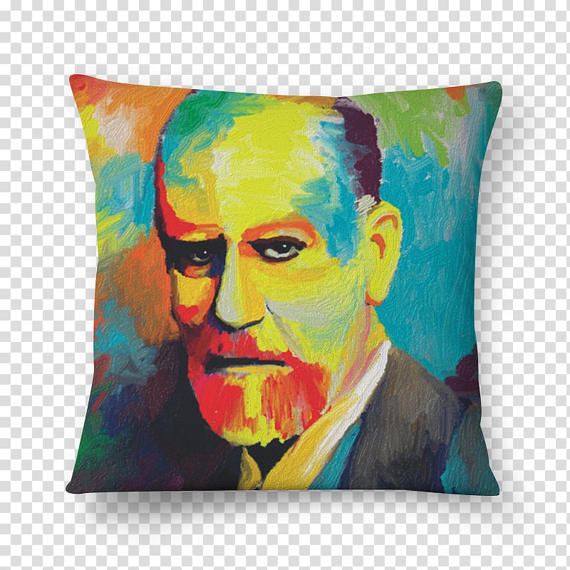 Throw Pillows Cushion Modern art Portrait, Sigmund Freud transparent background PNG clipart