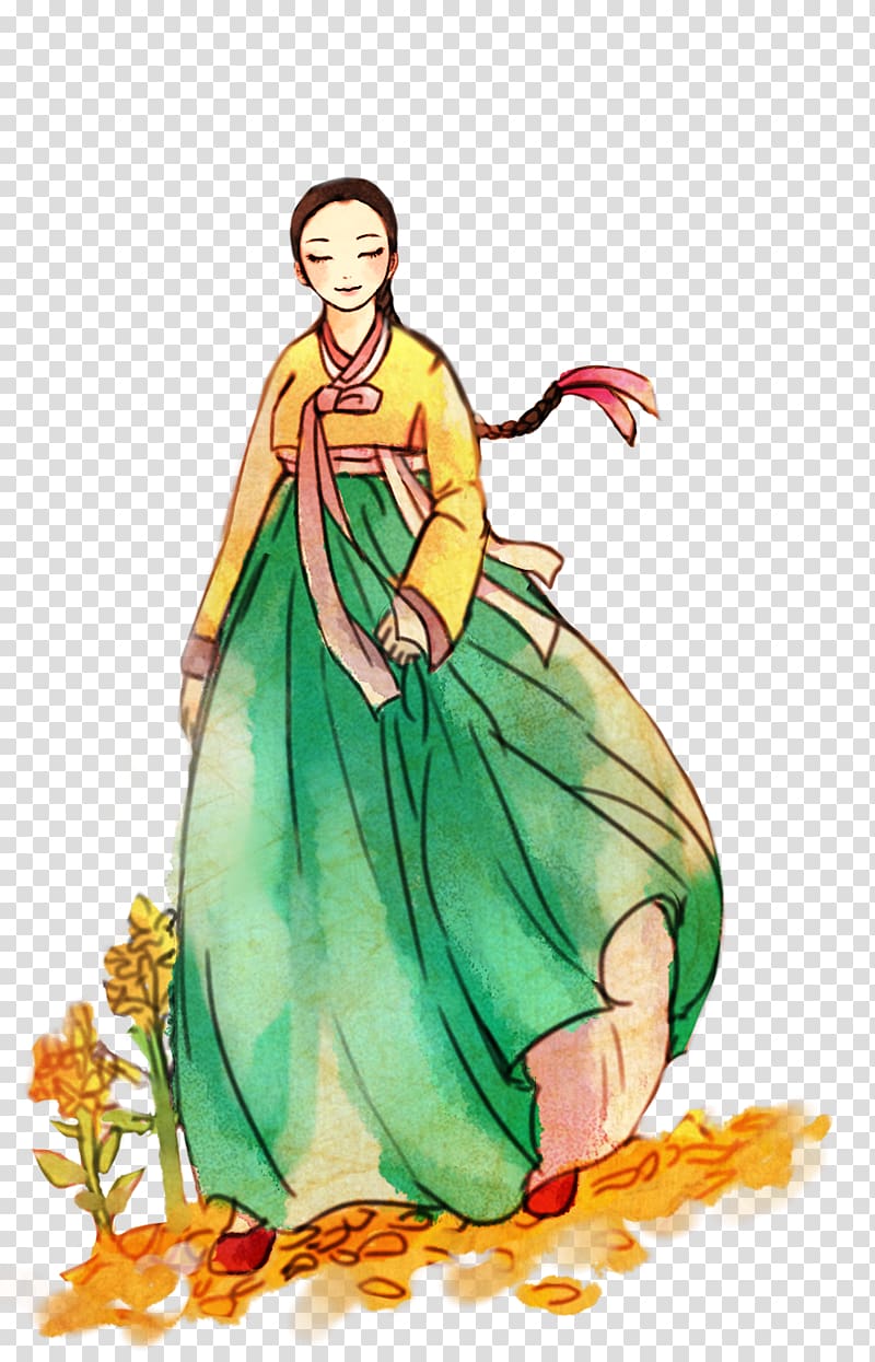 South Korea Hanbok Drawing Koreans, design transparent background PNG clipart