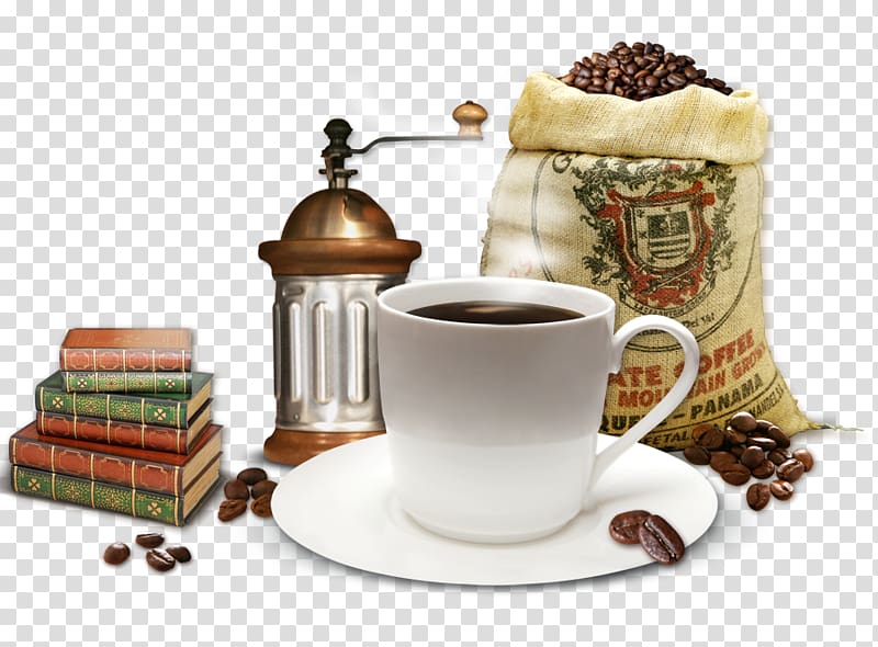 Coffee Espresso Latte Cappuccino Cafe, Coffee beans transparent background PNG clipart