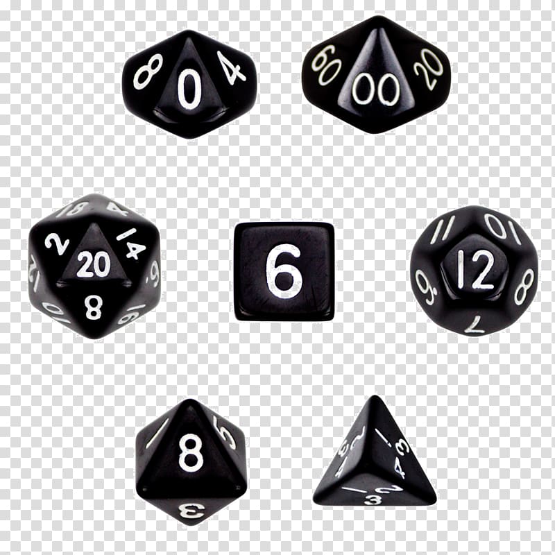 Wiz Dice 7 Die Polyhedral Set in Velvet Pouch GDIC-1123 Dungeons & Dragons Four-sided die Role-playing game, dice transparent background PNG clipart