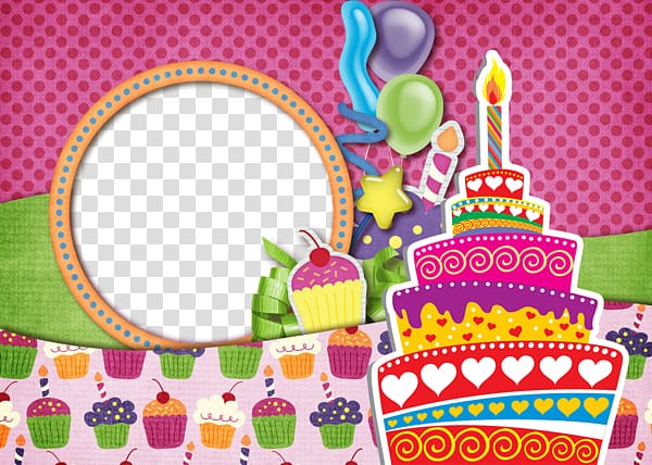 Pink Birthday Transparent Frame with Cake​ | Gallery Yopriceville -  High-Quality Free Images and Transparent PNG Clipart