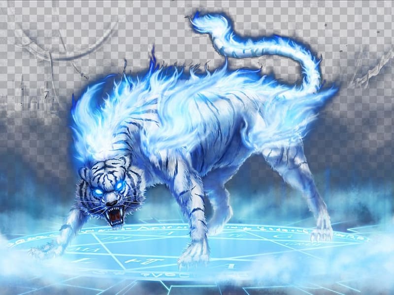 white tiger , White tiger High-definition television , Flames White Tiger transparent background PNG clipart