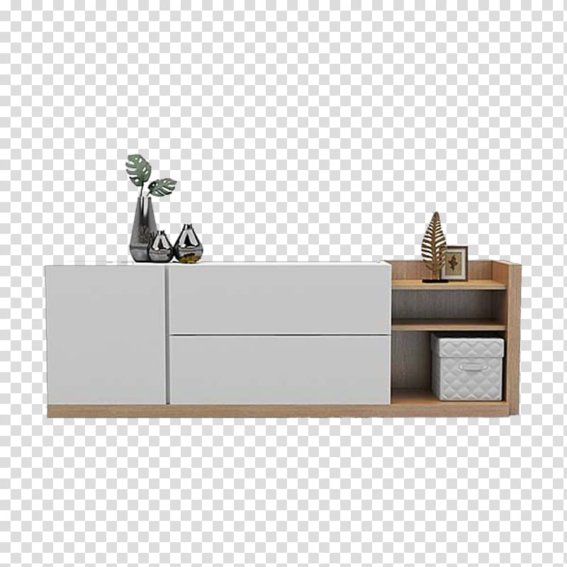 white and brown wooden console table, Table Wardrobe Furniture Living room Bedroom, TV cabinet material transparent background PNG clipart