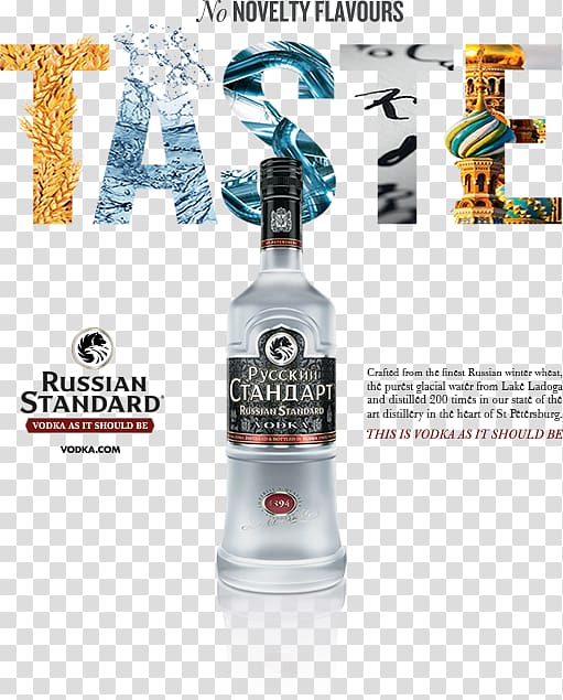 Liqueur Glass bottle Vodka Russian Standard, vodka transparent background PNG clipart