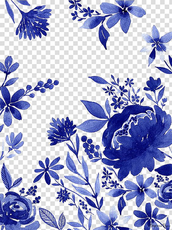blue flowers illustration, Watercolor painting Art Illustration, plant transparent background PNG clipart