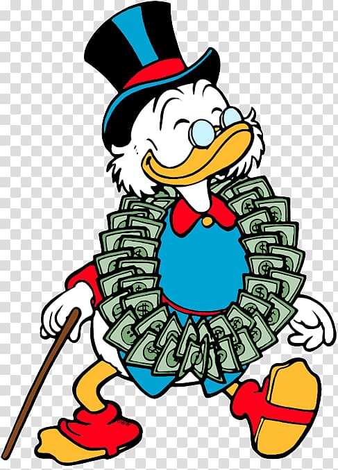 Scrooge McDuck Donald Duck Ebenezer Scrooge Magica De Spell , donald duck transparent background PNG clipart
