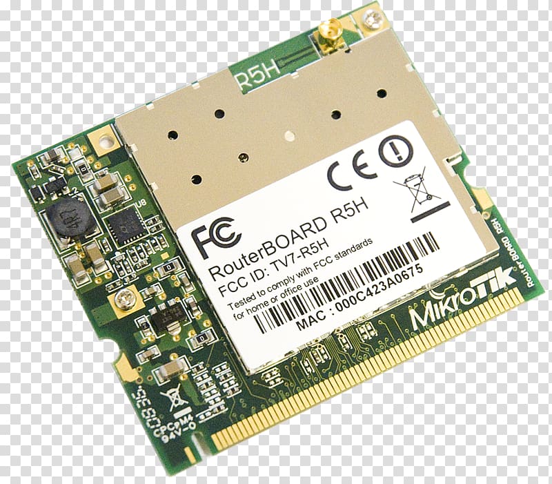 MikroTik RouterBOARD Mini PCI IEEE 802.11, Mmcx Connector transparent background PNG clipart