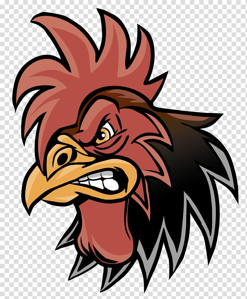 red bird head illustration, Rooster Cartoon , cock transparent background PNG clipart