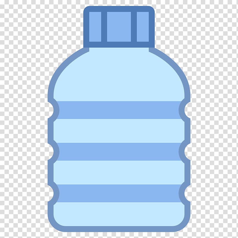 Clear Plastic Water Bottles With Blue Caps Stock Photo - Download