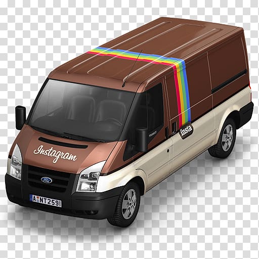brown and silver Ford Transit Instagram van, minivan model car, Instagram Van Front transparent background PNG clipart