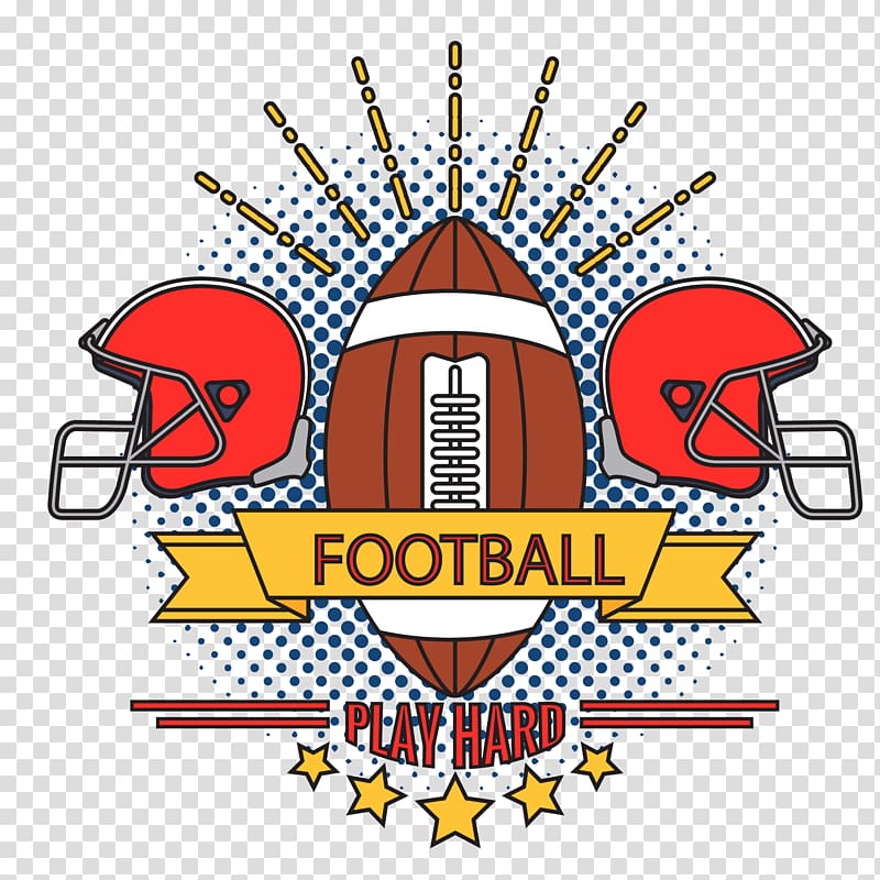 American football, hand-painted American football badge transparent background PNG clipart