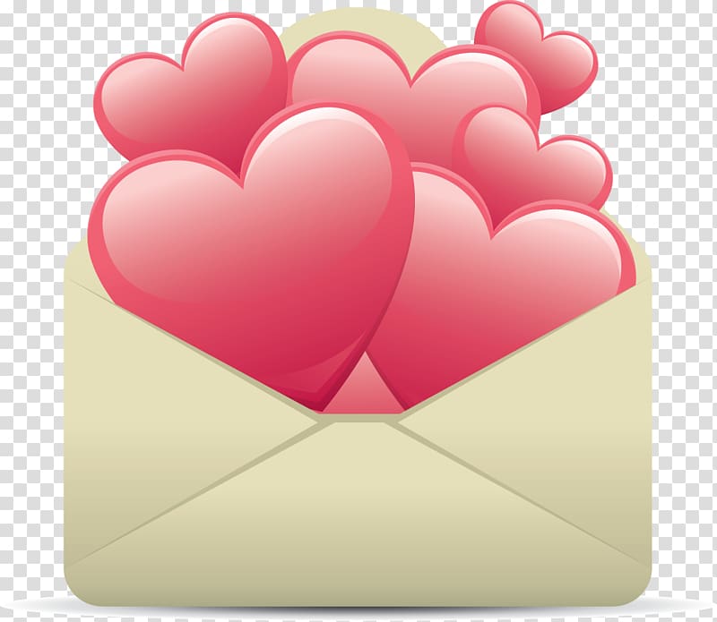 Paper Envelope Heart, Creative Valentine\'s Day transparent background PNG clipart