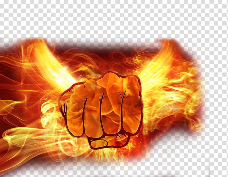 orange fist illustration, Flame Fire Fist, Seize the flame fist transparent background PNG clipart