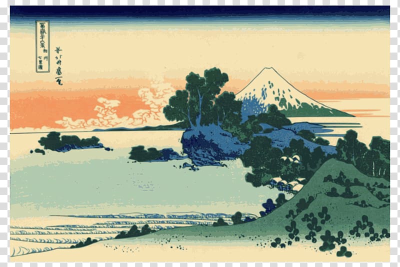 The Great Wave off Kanagawa Printmaking Thirty-six Views of Mount Fuji Painting Japanese art, mount fuji transparent background PNG clipart