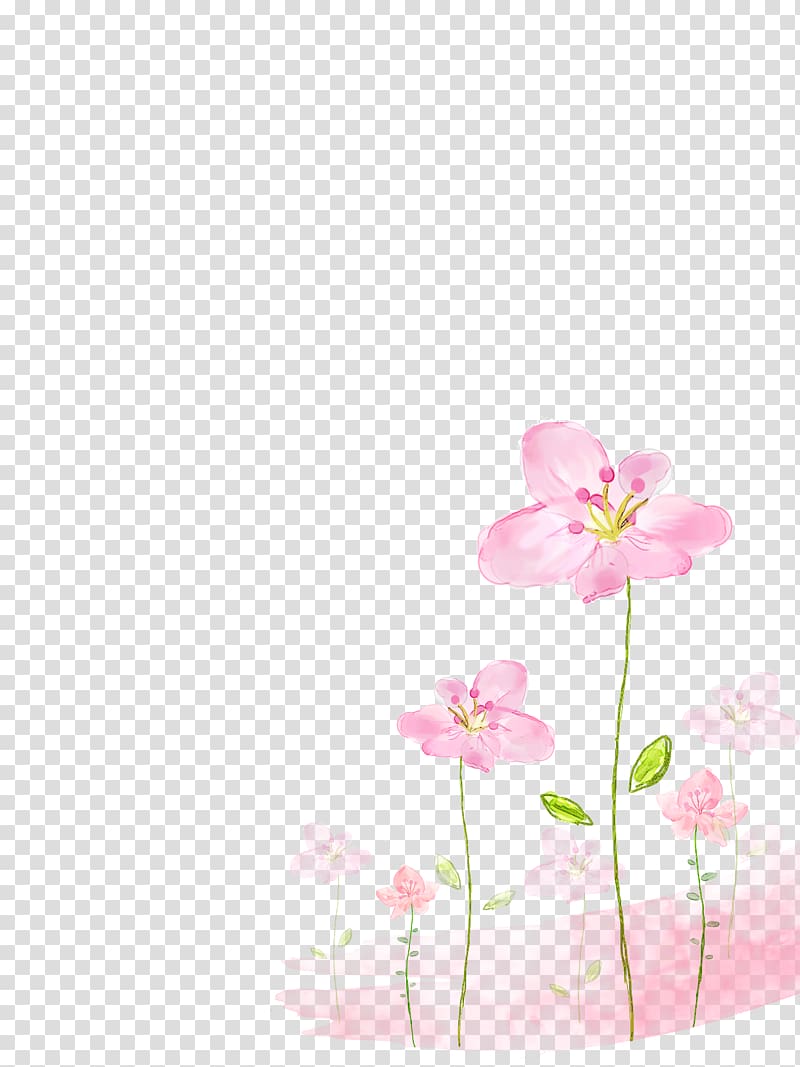 pink flowers illustration, Watercolor painting Flower, Pink flowers background transparent background PNG clipart