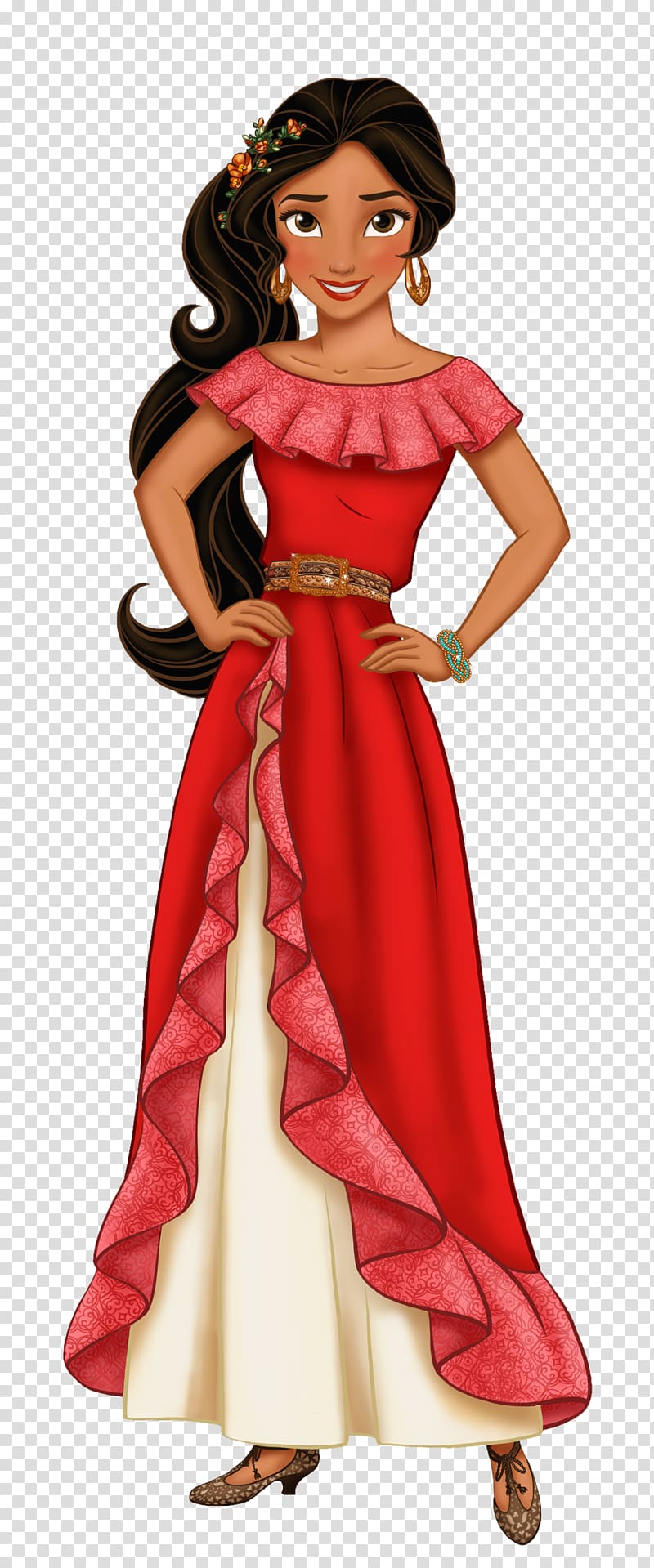 Disney Princess illustration, Elena of Avalor Disney Princess Disney Channel The Walt Disney Company Costume, princess jasmine transparent background PNG clipart
